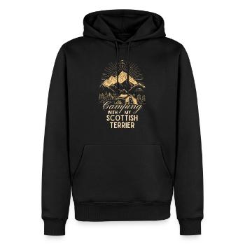 Scottish Terrier Camping - Männer Premium Bio Hoodie - Schwarz - Vorne - Nico (187cm)