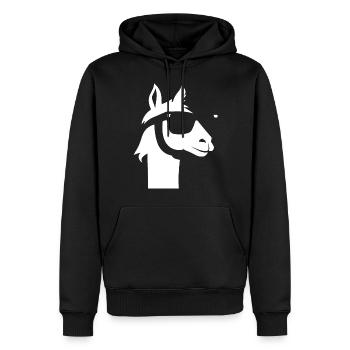 Funny Llama Wearing Sunglasses Cool Llamas - Men’s Premium Organic Hoodie - black - Front - Nico (187cm)