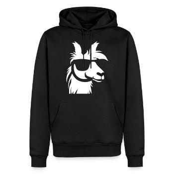 Funny Llama Wearing Sunglasses Cool Llamas - Men’s Premium Organic Hoodie - black - Front - Nico (187cm)