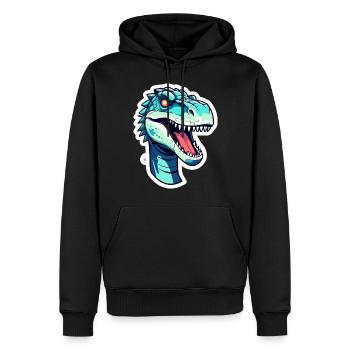 Tyrannosaurus Rex Dinosaurier Zeichnung - Männer Premium Bio Hoodie - Schwarz - Vorne - Nico (187cm)