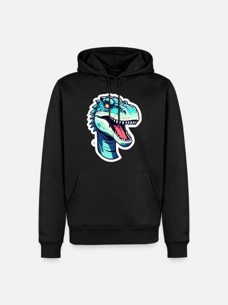 Tyrannosaurus Rex Dinosaur Drawing - Men’s Premium Organic Hoodie - black