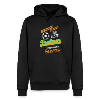 Fußball Bester Trainer Sprüche - Männer Premium Bio Hoodie - Schwarz - Vorne - Nico (187cm)