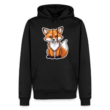 Fox Illustration - Men’s Premium Organic Hoodie - black - Front - Nico (187cm)