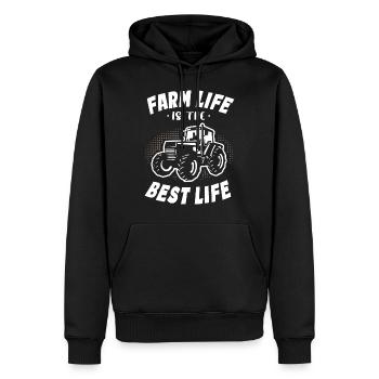 Farm Life Is The Best Life - Männer Premium Bio Hoodie - Schwarz - Vorne - Nico (187cm)