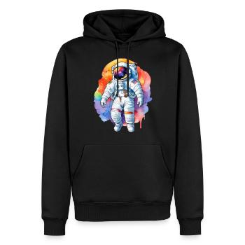 Aquarelle d’astronaute Aquarelle - Sweat à capuche Premium bio Homme - noir - Devant - Nico (187cm)