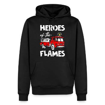 Heroes of the flames Fire Fighters - Männer Premium Bio Hoodie - Schwarz - Vorne - Nico (187cm)