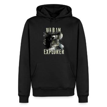 Urban Explorer - Männer Premium Bio Hoodie - Schwarz - Vorne - Nico (187cm)