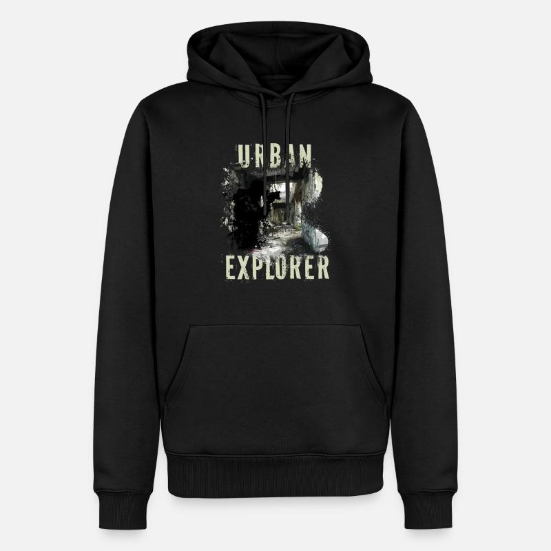 Urban Explorer - Männer Premium Bio Hoodie - Schwarz