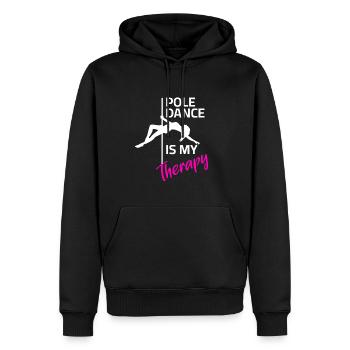 Thérapie par la pole danse - Sweat à capuche Premium bio Homme - noir - Devant - Nico (187cm)