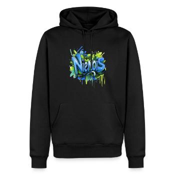 Niemois austrian mundart shirt - Männer Premium Bio Hoodie - Schwarz - Vorne - Nico (187cm)