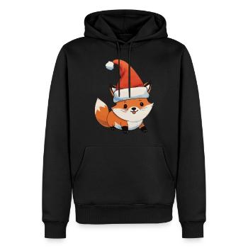 Fuchs Weihnachten Wasserfarben - Männer Premium Bio Hoodie - Schwarz - Vorne - Nico (187cm)