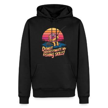 Pêche et beignets - Sweat à capuche Premium bio Homme - noir - Devant - Nico (187cm)