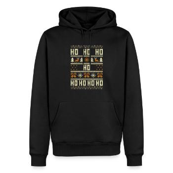 Ho Ho Ho Ho Ho Ho Ho Ho Lustiger Weihnachtsspruch - Männer Premium Bio Hoodie - Schwarz - Vorne - Nico (187cm)