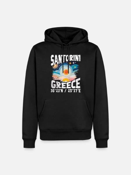 Greece aegean islands col - Sweat à capuche Premium bio Homme - noir