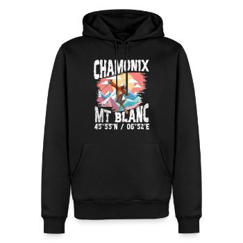 Chamonix freestyle - Men’s Premium Organic Hoodie - black - Front - Nico (187cm)