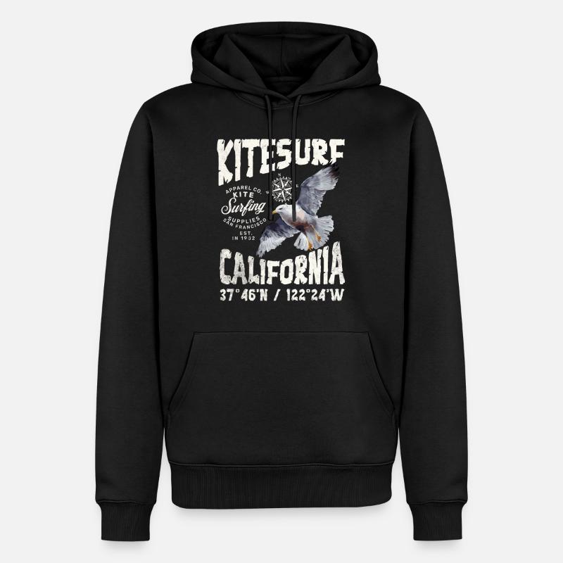 Kitesurf San Francisco coul - Sweat à capuche Premium bio Homme - noir