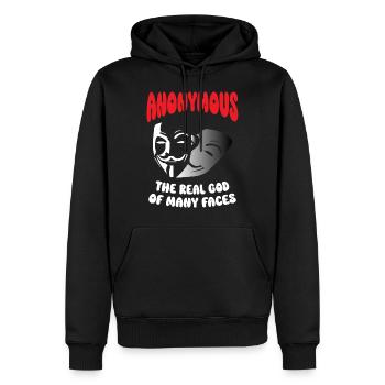 Anonyme Le vrai Dieu aux multiples visages - Sweat à capuche Premium bio Homme - noir - Devant - Nico (187cm)