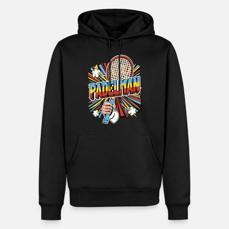PADELMAN - Sweat à capuche Premium bio Homme - noir