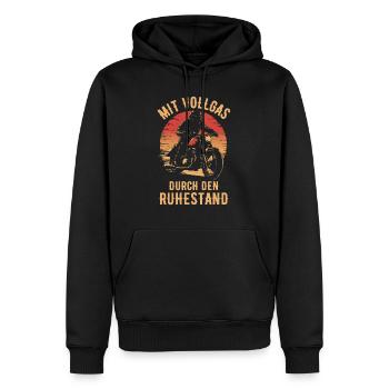 Motorrad Vintage Pensionär Rentner Geburtstag - Männer Premium Bio Hoodie - Schwarz - Vorne - Nico (187cm)