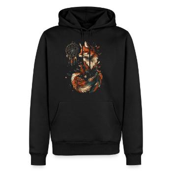Fuchs Traumfänger - Männer Premium Bio Hoodie - Schwarz - Vorne - Nico (187cm)