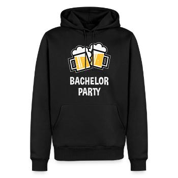 Enterrement de vie de garçon (enterrement de vie de garçon, chopes à bière bavaroises 3C) - Sweat à capuche Premium bio Homme - noir - Devant - Nico (187cm)
