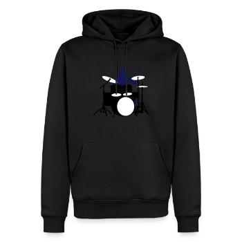 drummer_3c - Sweat à capuche Premium bio Homme - noir - Devant - Nico (187cm)