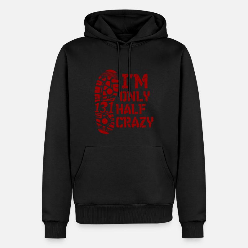 Empreinte Semi Marathon - Design Premium - Sweat à capuche Premium bio Homme - noir