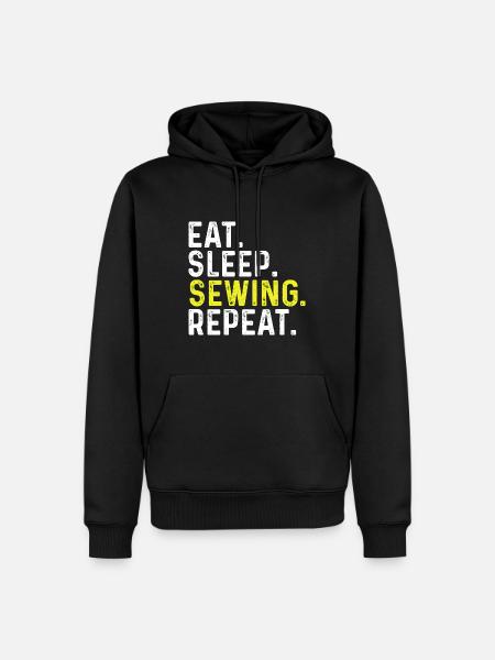 Eat Sleep Sewing Repeat - Men’s Premium Organic Hoodie - black