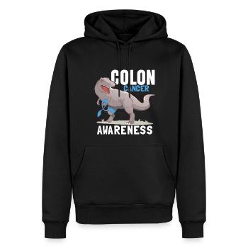Darmkrebs Bewusstsein Kinder Dinosaurier - Männer Premium Bio Hoodie - Schwarz - Vorne - Nico (187cm)
