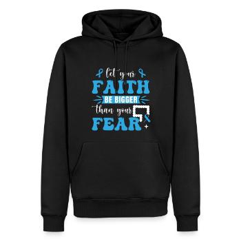 Colon Cancer Warrior - Men’s Premium Organic Hoodie - black - Front - Nico (187cm)
