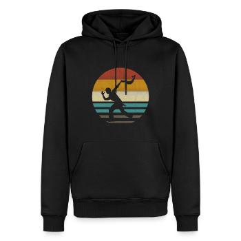 Jai Alai Sports Rétro vintage Cesta-Punta, Pelota - Sweat à capuche Premium bio Homme - noir - Devant - Nico (187cm)