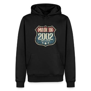 2002 Jahrgang Geburtstag Retro Vintage Geschenk - Männer Premium Bio Hoodie - Schwarz - Vorne - Nico (187cm)