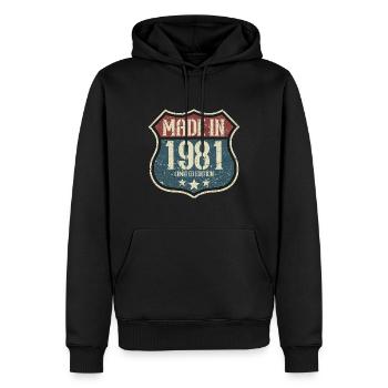 1981 Geburtstag geboren im Jahr 1981 Retro Vintage - Männer Premium Bio Hoodie - Schwarz - Vorne - Nico (187cm)