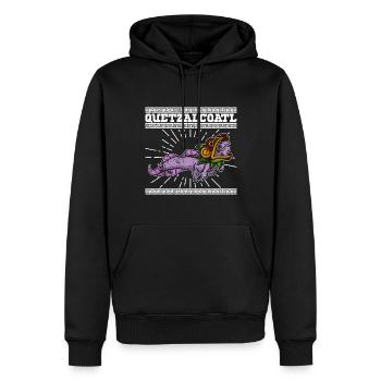 Quetzalcoatl Axolotl Mexique Divinité Aztèque - Sweat à capuche Premium bio Homme - noir - Devant - Nico (187cm)