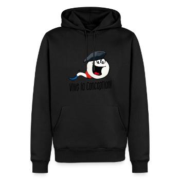 Vive la Conception - es lebe die Empfängnis - Männer Premium Bio Hoodie - Schwarz - Vorne - Nico (187cm)
