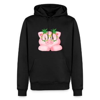 Mignon Cochon - Sweat à capuche Premium bio Homme - noir - Devant - Nico (187cm)