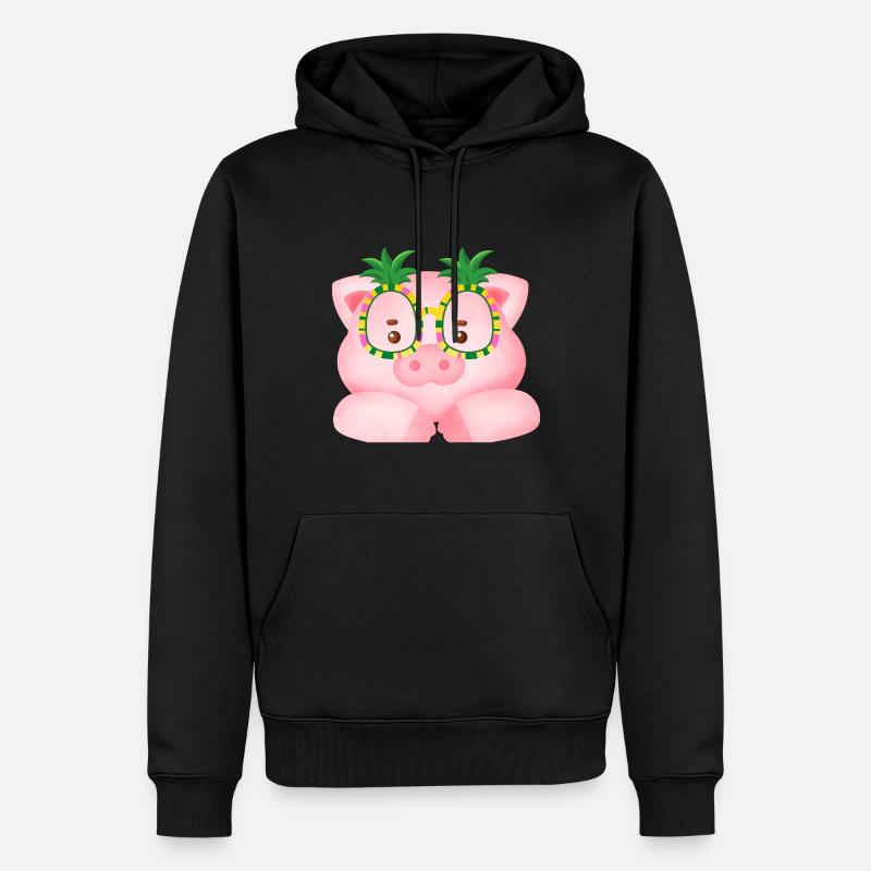 Süßes Schwein - Männer Premium Bio Hoodie - Schwarz