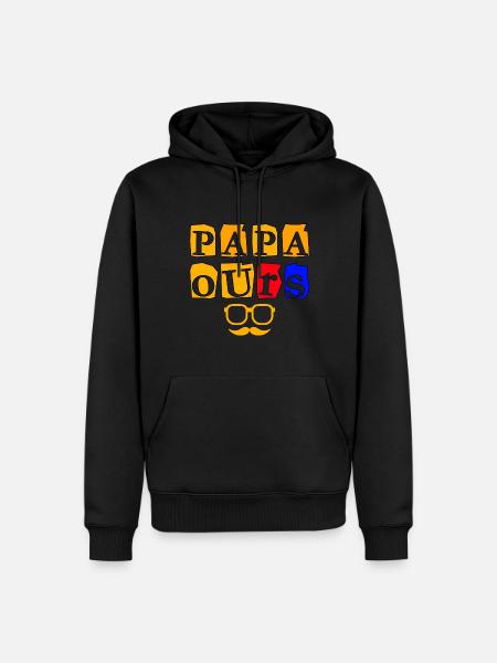 DADADDY BÄR - Männer Premium Bio Hoodie - Schwarz
