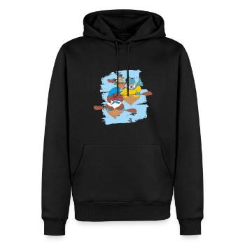 Animals kayaking - Men’s Premium Organic Hoodie - black - Front - Nico (187cm)