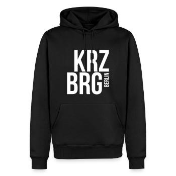KREUZBERG BERLIN - Männer Premium Bio Hoodie - Schwarz - Vorne - Nico (187cm)