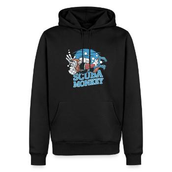Scuba Monkey - Chimpanzé de plongée sous-marine - Sweat à capuche Premium bio Homme - noir - Devant - Nico (187cm)