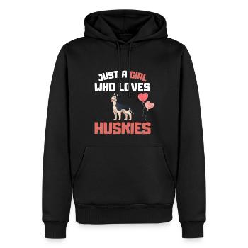 Chien de traîneau sibérien Fille Cadeau Husky - Sweat à capuche Premium bio Homme - noir - Devant - Nico (187cm)