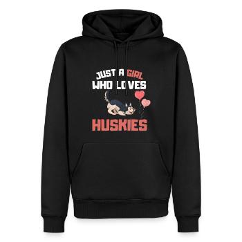 Sibérien Chien Fille Pet Gift Husky - Sweat à capuche Premium bio Homme - noir - Devant - Nico (187cm)