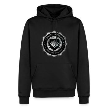 Steinmetz, Bildhauer, Handwerk, Zunftwappen - Männer Premium Bio Hoodie - Schwarz - Vorne - Nico (187cm)