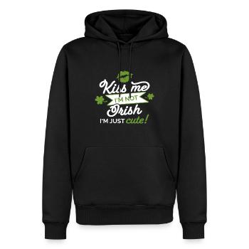 Kiss me not Irish just cute st paddy's day Ireland - Men’s Premium Organic Hoodie - black - Front - Nico (187cm)