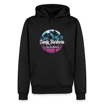 Santa Barbara California Sonnenuntergang Retro - Männer Premium Bio Hoodie - Schwarz - Vorne - Nico (187cm)