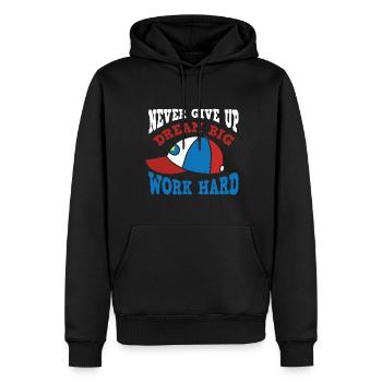 Ne jamais abandonner la motivation du travail acharné - Sweat à capuche Premium bio Homme - noir - Devant - Nico (187cm)