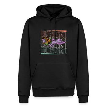 Quetzalcoatl Axolotl Mexique Divinité Aztèque - Sweat à capuche Premium bio Homme - noir - Devant - Nico (187cm)
