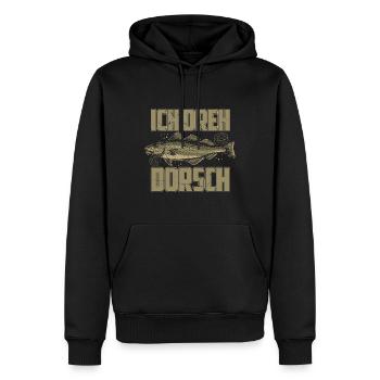 Ich Dreh Dorsch Angler Fischer Hobby Angeln - Männer Premium Bio Hoodie - Schwarz - Vorne - Nico (187cm)