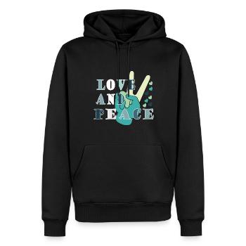 Love Peace Frieden Harmonie - Männer Premium Bio Hoodie - Schwarz - Vorne - Nico (187cm)